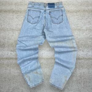 True Vintage Orange Tab Levis Jeans Straight Fit Light Wash Denim Crazy Fade 70s